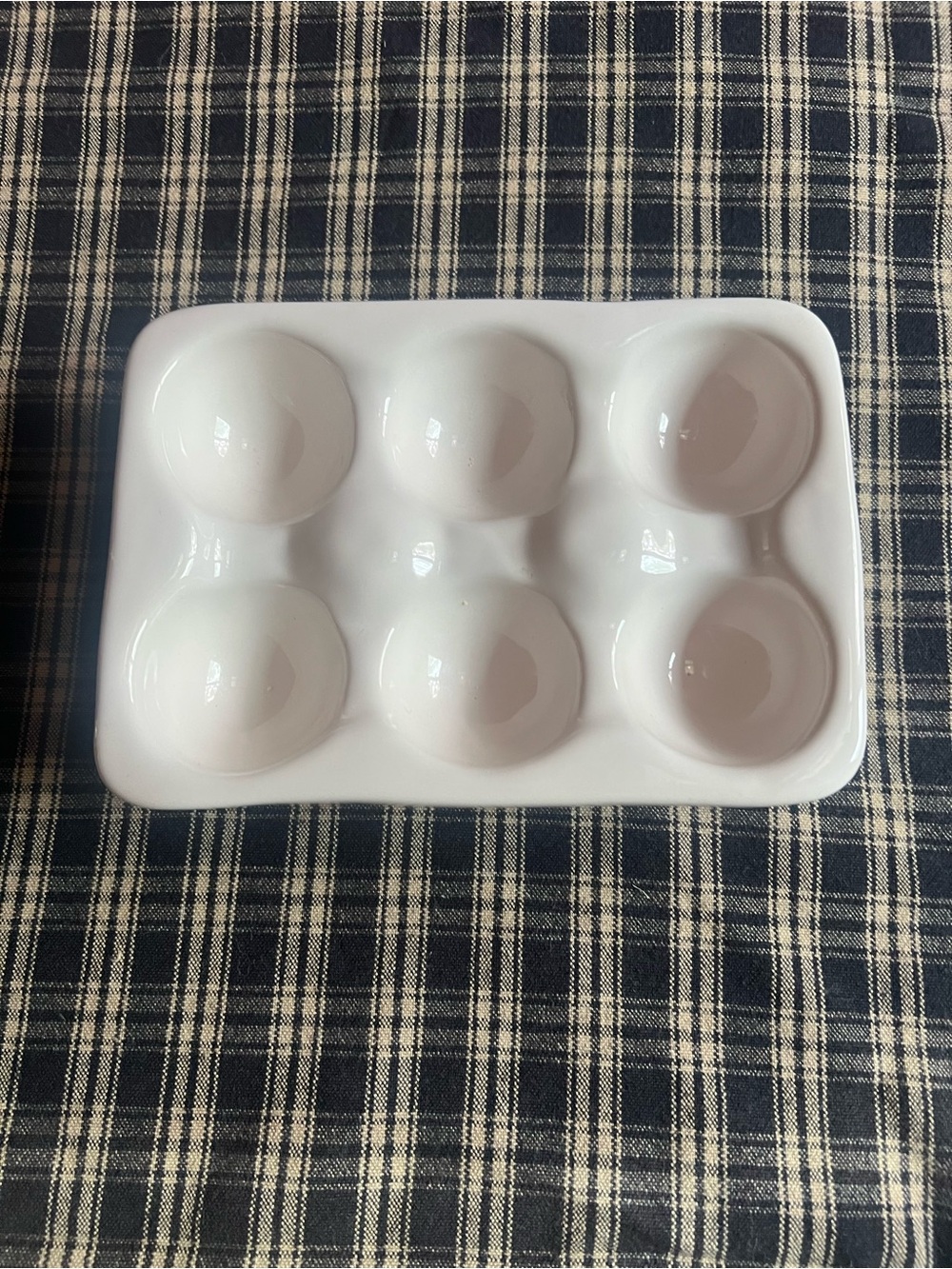 Rae Dunn White Ceramic 6-Egg Tray
